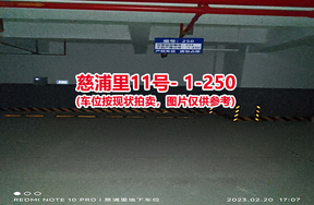 序号：250、慈浦里11号-1-250（交警验收编号233）