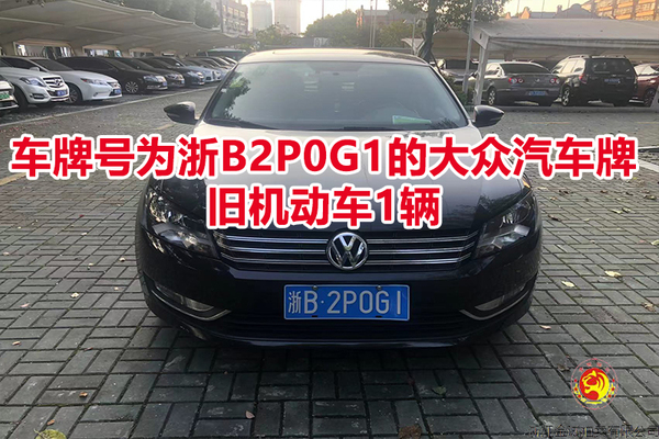 车牌号为浙B2P0G1的大众汽车牌旧机动车1辆