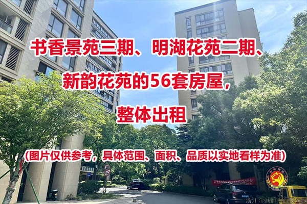 序号01：书香景苑三期、明湖花苑二期、新韵花苑的56套房屋（整体出租）