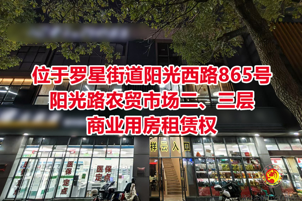 位于罗星街道阳光西路865号阳光路农贸市场二、三层商业用房租赁权拍卖