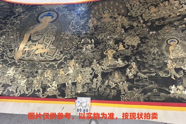 序号1，评估编号18080，唐卡，
尺寸（cm）：96.5×232