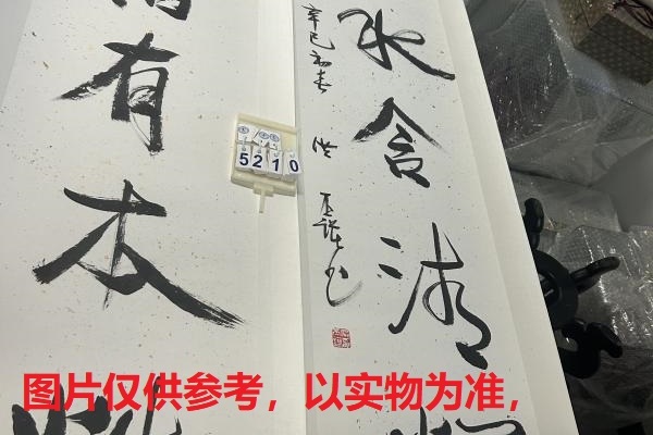 序号226，编号15210，
作者：洪丕谟
作品：松柏，山水