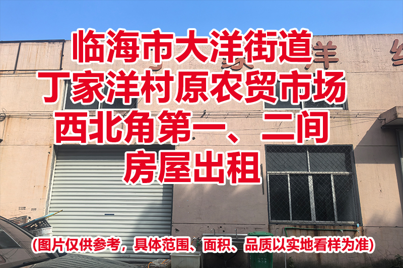 临海市大洋街道丁家洋村原农贸市场西北角第一、二间房屋出租
