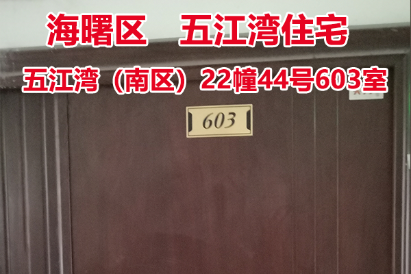 序号2：五江湾（南区）22幢44号603