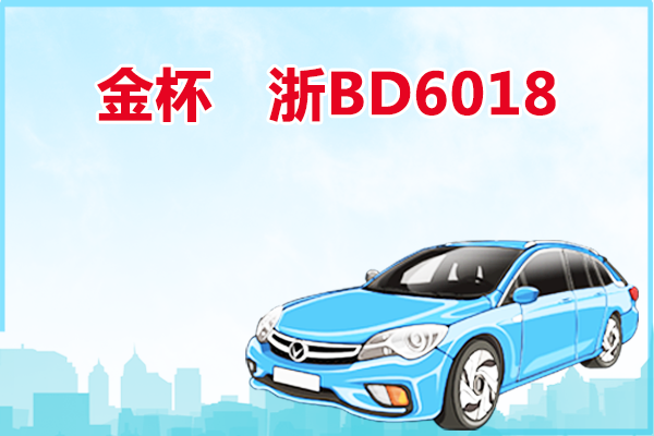 车牌为浙BD6018金杯中型客车SY6521G2S3BG