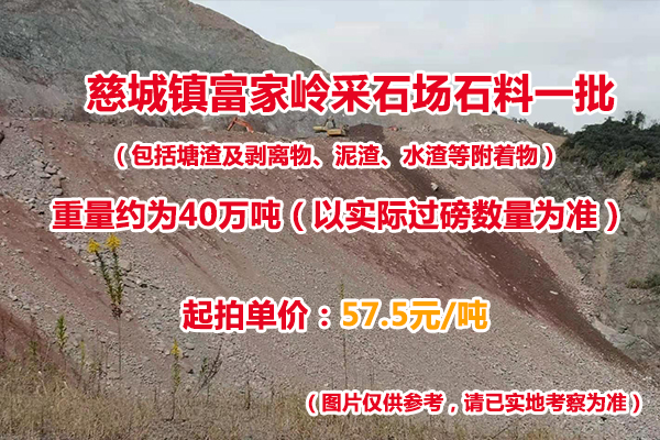 慈城镇富家岭采石场石料（包括塘渣及剥离物、泥渣、水渣等附着物）一批