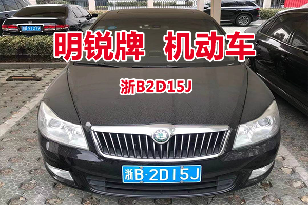 序号02：明锐牌浙B2D15J机动车