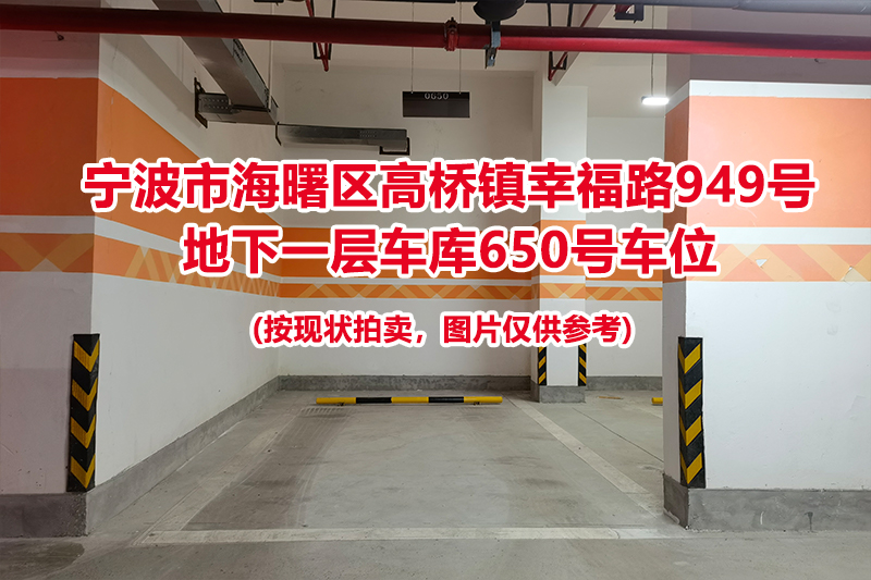 序号271：宁波市海曙区高桥镇幸福路949号
地下一层车库650号车位