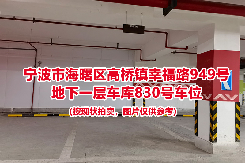 序号337：宁波市海曙区高桥镇幸福路949号
地下一层车库830号车位                              