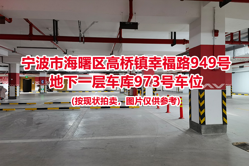 序号423：宁波市海曙区高桥镇幸福路949号
地下一层车库973号车位                              