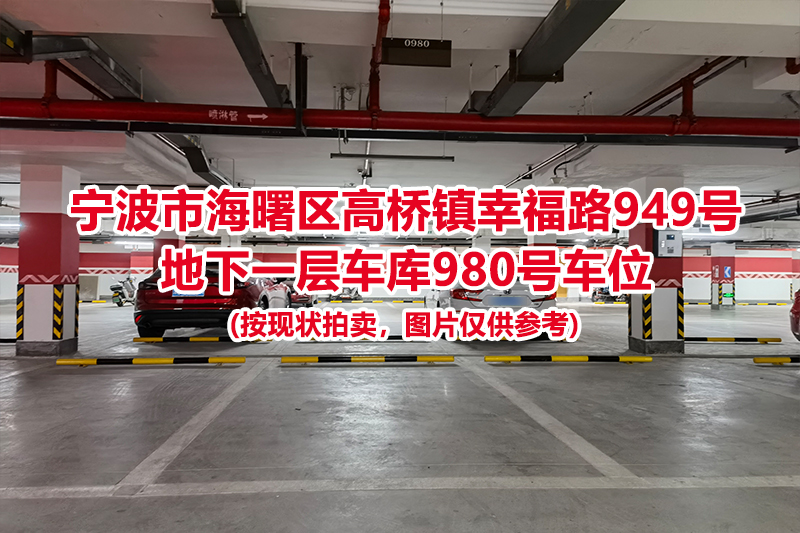 序号461：宁波市海曙区高桥镇幸福路949号
地下一层车库980号车位                              