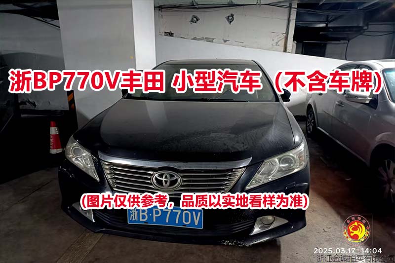 序号3：浙BP770V小型汽车（不含车牌）